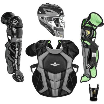 All Star Certified NOCSAE S7 Axis 9-12 Catcher's Kit Black