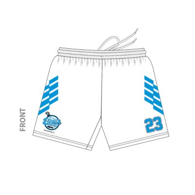 Polyester 7" Inseam Shorts White - Bomb Squad