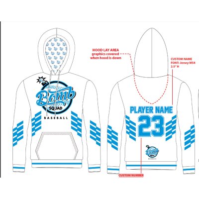 Polyester Hoodie White - Bomb Squad