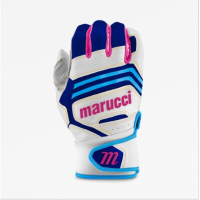 Marucci FUZN Pro Batting Glove White/Columbia/Pink