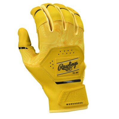 Rawlings Workhorse Baseball Batting Gloves Yellow