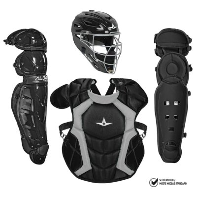 All Star Certified NOCSAE Classic Pro Catcher's Kit Black
