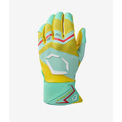 Evoshield Carbyne Batting Glove With Strap Yellow/Seafoam