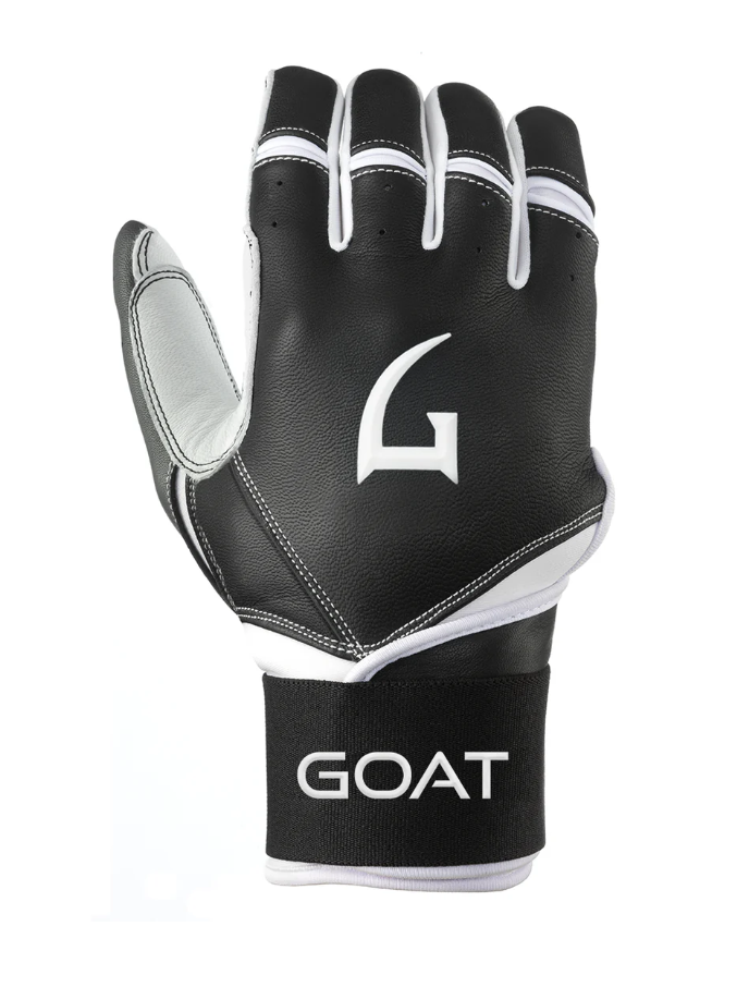 GOAThletic Legacy Series Long Cuff Batting Gloves Black/White