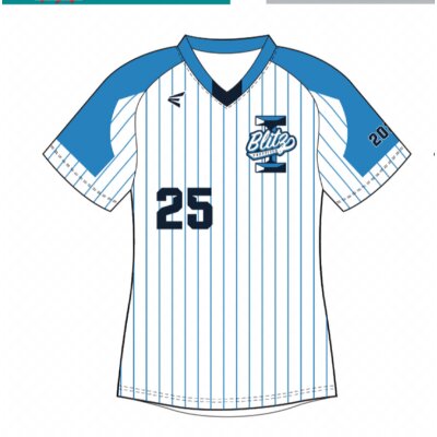 Easton Iowa Blitz White / Carolina Blue Pinstripe Pullover Jersey