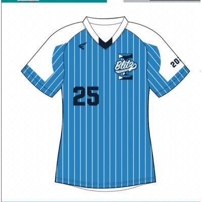 Easton Iowa Blitz Carolina Blue / White Pinstripe Pullover Jersey