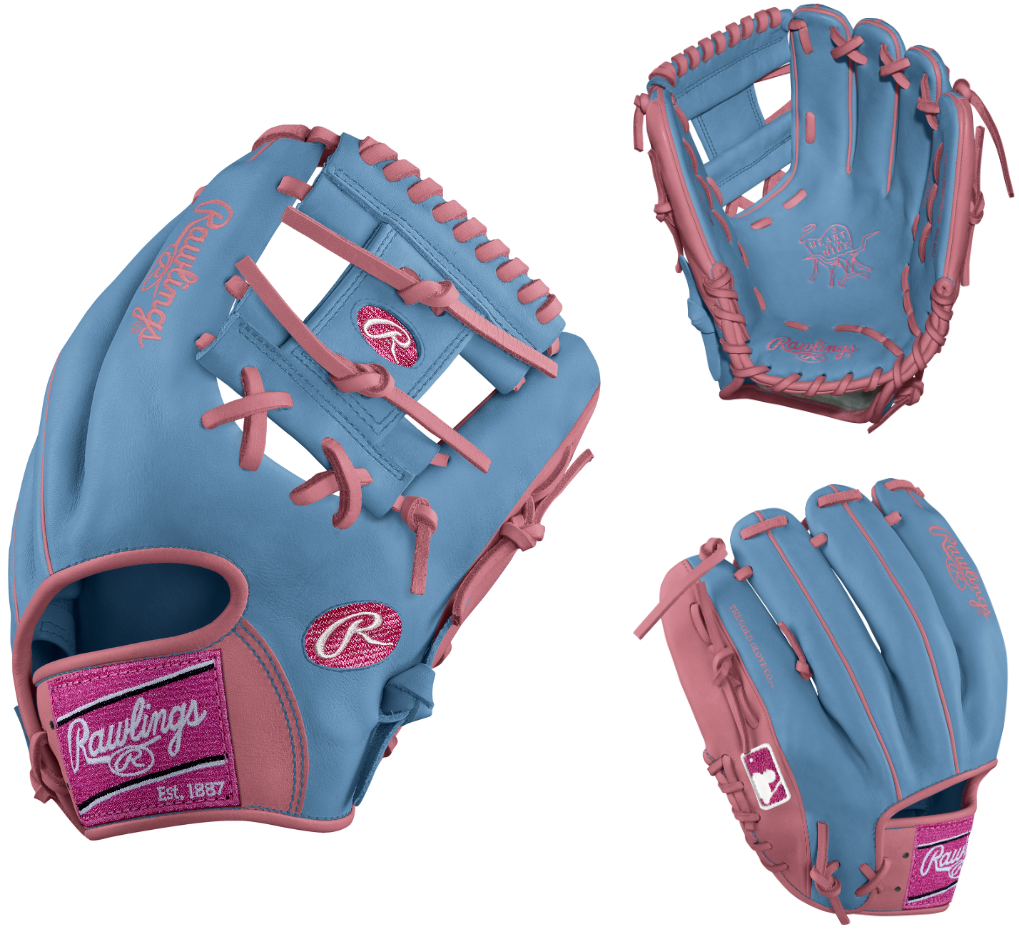 Rawlings Heart of the Hide BARN EXCLUSIVE Custom PRO205FS 11.75" Carolina Blue/Pink
