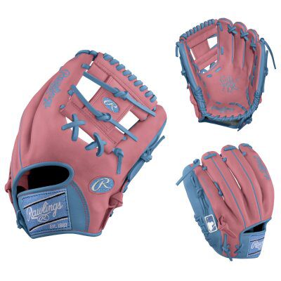 Rawlings Heart of the Hide BARN EXCLUSIVE Custom PRO204U 11.5" Pink/Carolina Blue