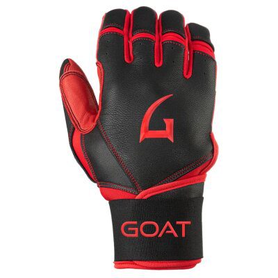 GOAThletic Origin Series Long Cuff Batting Gloves Black/Red