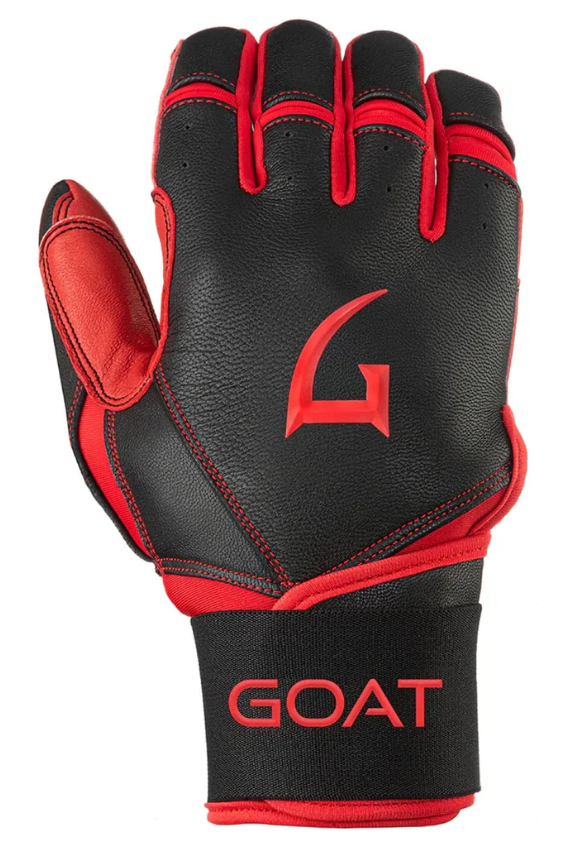 GOAThletic Origin Series Long Cuff Batting Gloves Black/Red