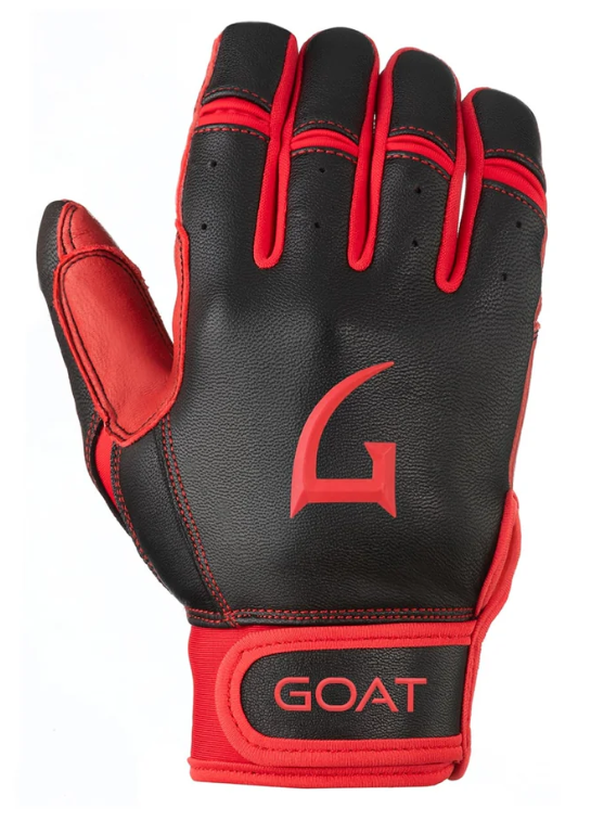 GOAThletic Origin Series Short Cuff Batting Gloves Black/Red