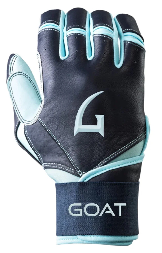 GOAThletic Legacy Series Batting Gloves Long Cuff Navy Blue / Powder Blue