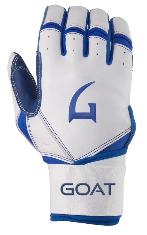 GOAThletic Origin Series Batting Gloves Long Cuff White / Royal Blue