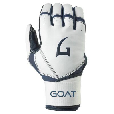GOAThletic Origin Series Batting Gloves Long Cuff White / Navy Blue