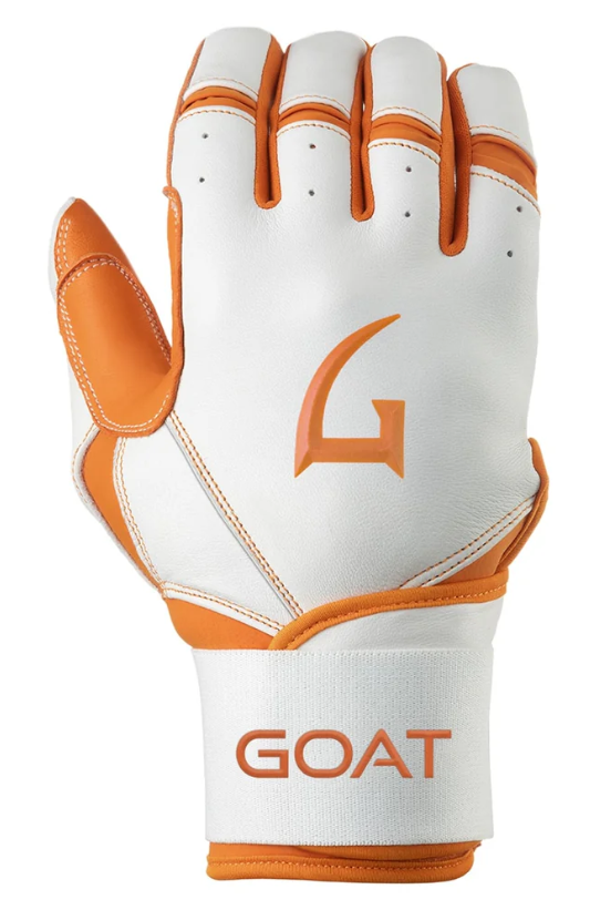 GOAThletic Origin Series Batting Gloves Long Cuff White / Orange