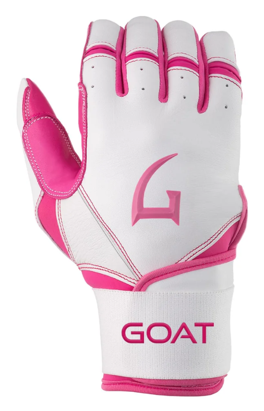 GOAThletic Origin Series Batting Gloves Long Cuff White / Pink