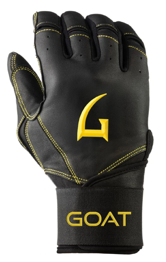 GOAThletic Legacy Series Batting Gloves Long Cuff Electric Black / Yellow