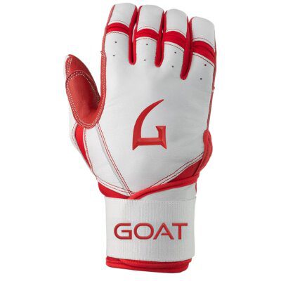 GOAThletic Origin Series Batting Gloves Long Cuff White / Red