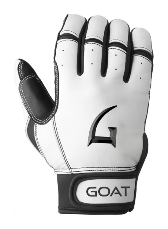 GOAThletic Origin Series Batting Gloves Short Cuff White / Black