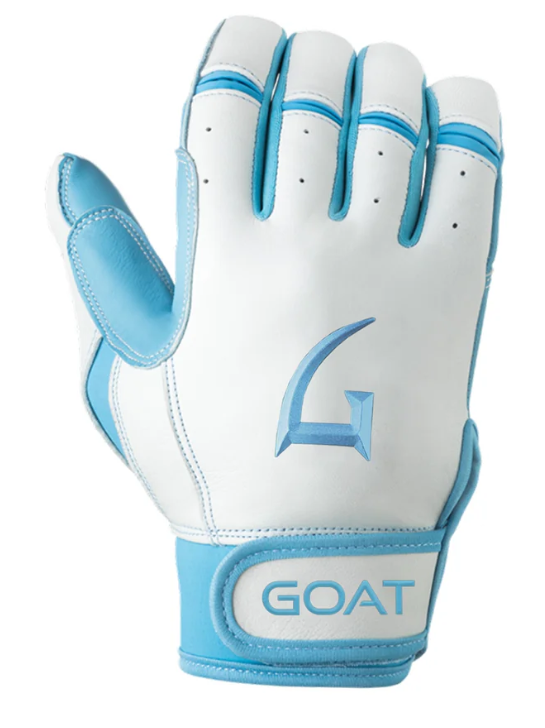 GOAThletic Origin Series Batting Gloves Short Cuff White / Electric Blue