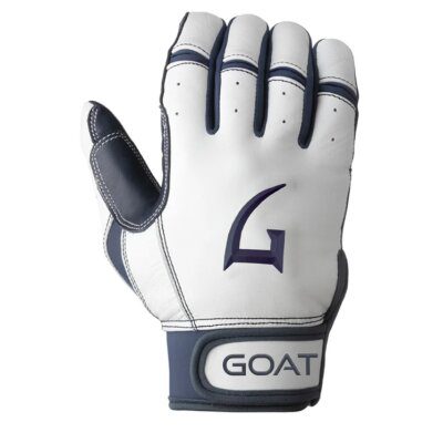 GOAThletic Origin Series Batting Gloves Short Cuff White / Navy Blue