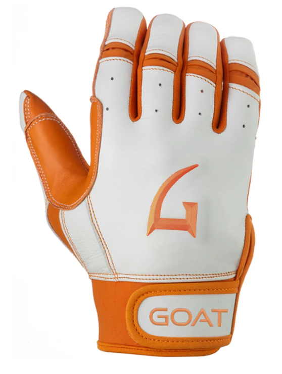 GOAThletic Origin Series Batting Gloves Short Cuff White / Orange