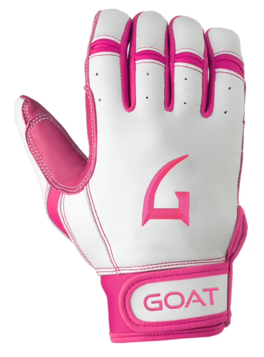 GOAThletic Origin Series Batting Gloves Short Cuff White / Pink