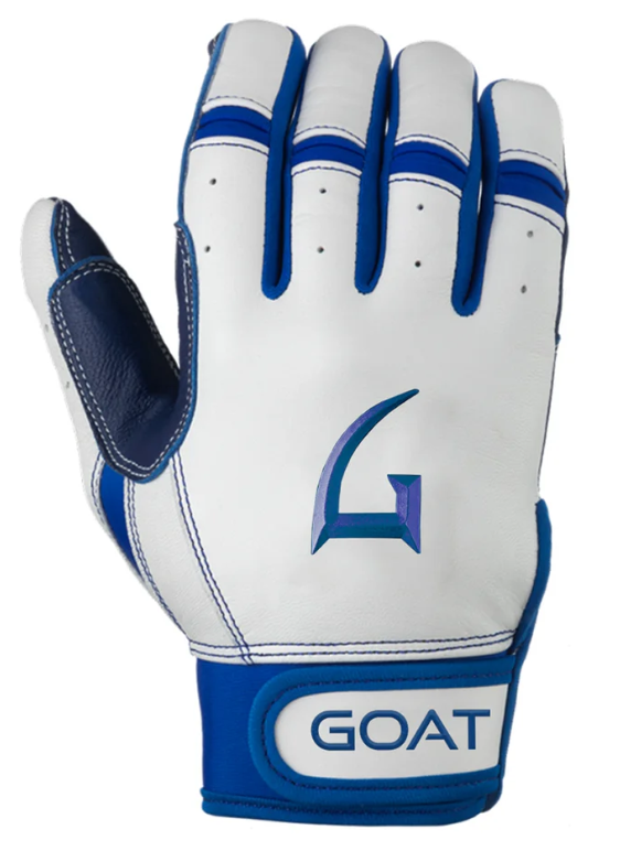 GOAThletic Origin Series Batting Gloves Short Cuff White / Royal Blue