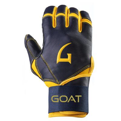 GOAThletic Legacy Series Batting Gloves Long Cuff Electric Navy Blue / Yellow