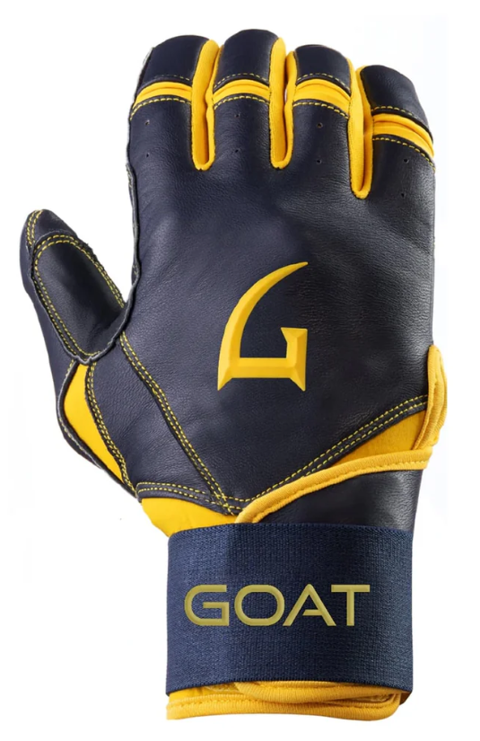 GOAThletic Legacy Series Batting Gloves Long Cuff Electric Navy Blue / Yellow