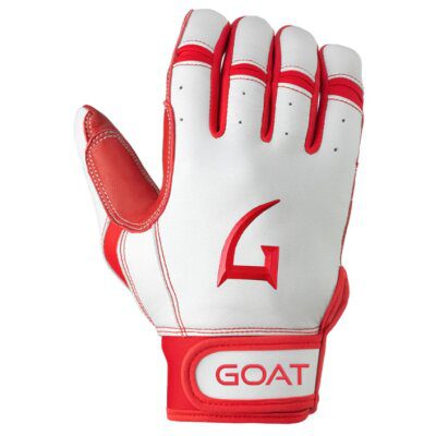 GOAThletic Origin Series Batting Gloves Short Cuff White / Red