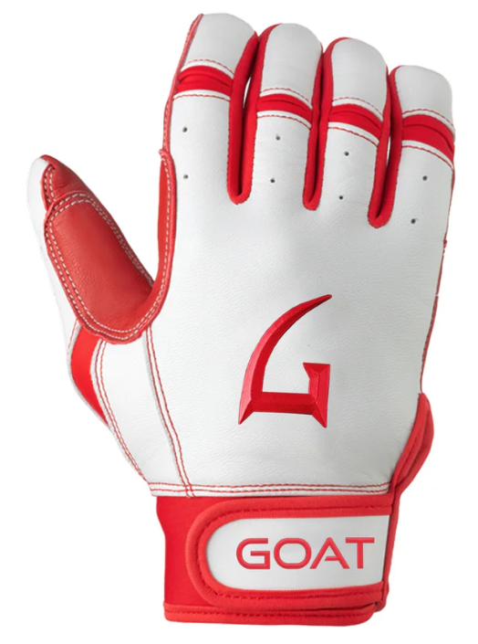 GOAThletic Origin Series Batting Gloves Short Cuff White / Red