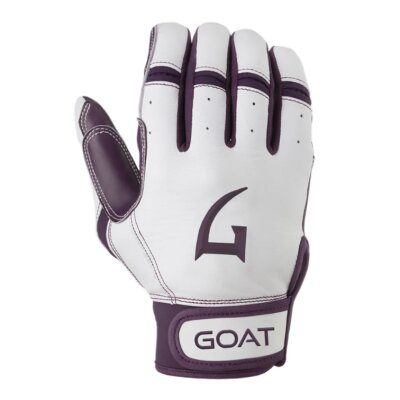 GOAThletic Origin Series Batting Gloves Short Cuff White / Purple
