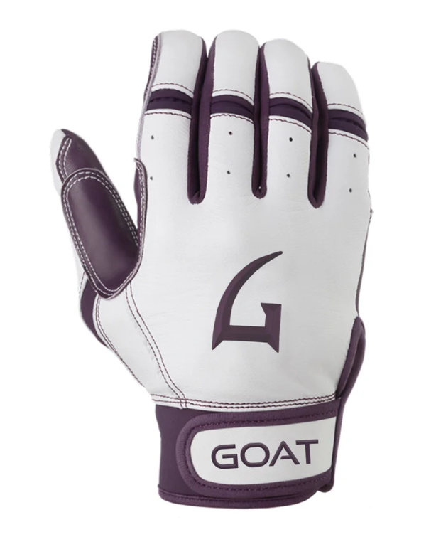 GOAThletic Origin Series Batting Gloves Short Cuff White / Purple