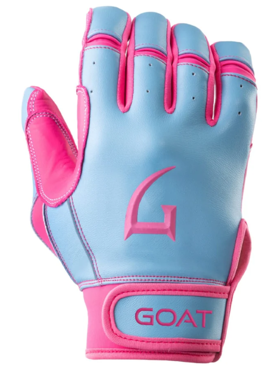 GOAThletic Legacy Series Short Cuff Batting Gloves Electric Blue/Pink