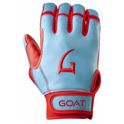 GOAThletic Legacy Series Batting Gloves Short Cuff Electric Blue / Red