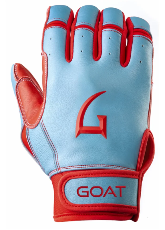 GOAThletic Legacy Series Batting Gloves Short Cuff Electric Blue / Red