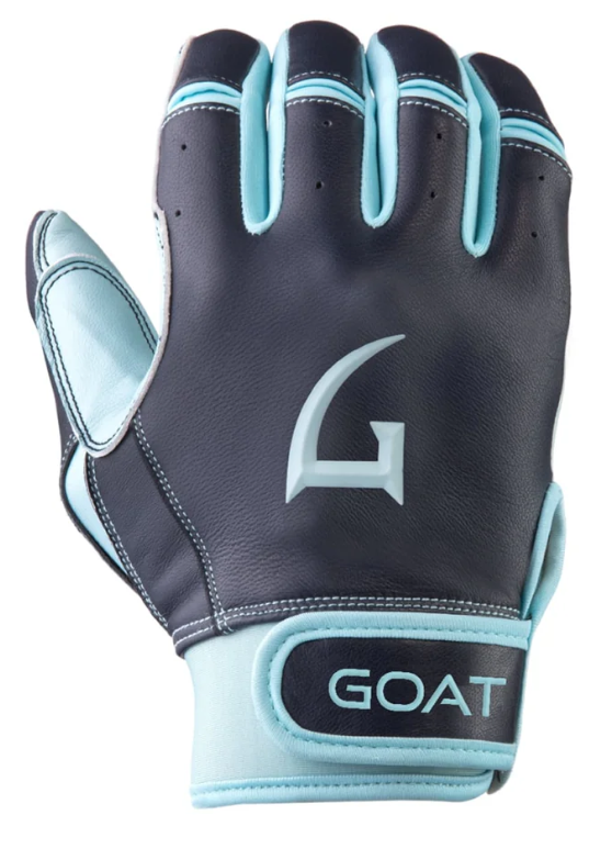 GOAThletic Legacy Series Batting Gloves Short Cuff Navy Blue / Powder Blue