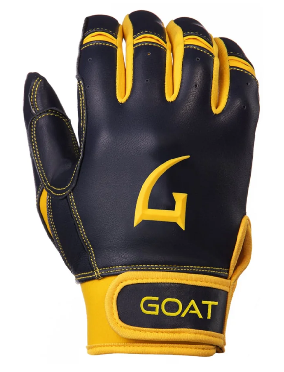 GOAThletic Legacy Series Batting Gloves Short Cuff Electric Navy Blue / Yellow