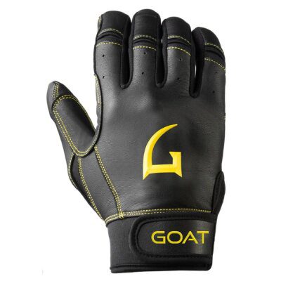 GOAThletic Legacy Series Batting Gloves Short Cuff Electric Black / Yellow