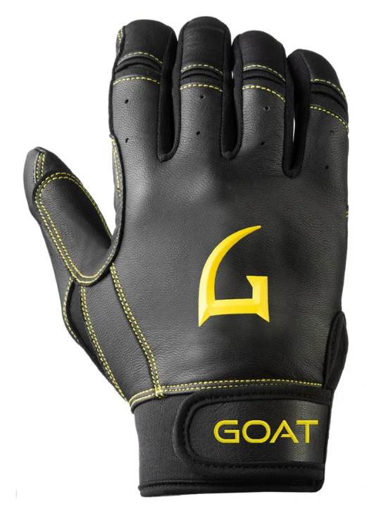 GOAThletic Legacy Series Batting Gloves Short Cuff Electric Black / Yellow