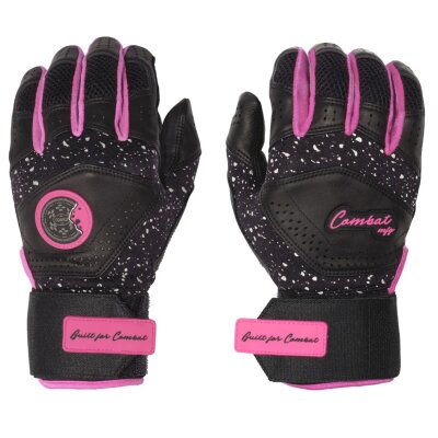 COMBAT MFG Cookie Jar Long Strap Batting Gloves, Black