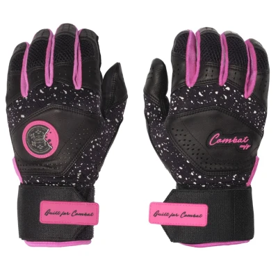 COMBAT MFG Cookie Jar Long Strap Batting Gloves, Black