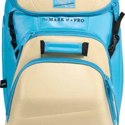 Rawlings Leather Gold Collection Backpack - Camel/Columbia Blue